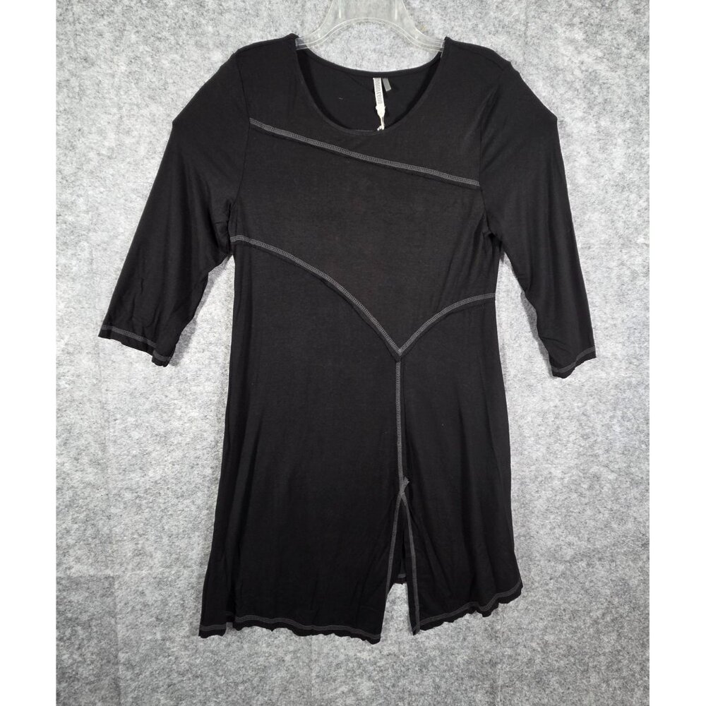 Molio Relio NWT Women's Long Sleeve Knee Length Dress Black Size L Lagenlook